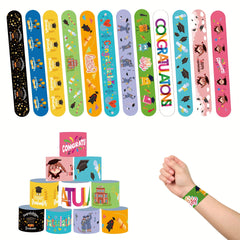 24pcs Kindergarten Graduation Slap Bracelets Colorful Congrats Grad Wristbands