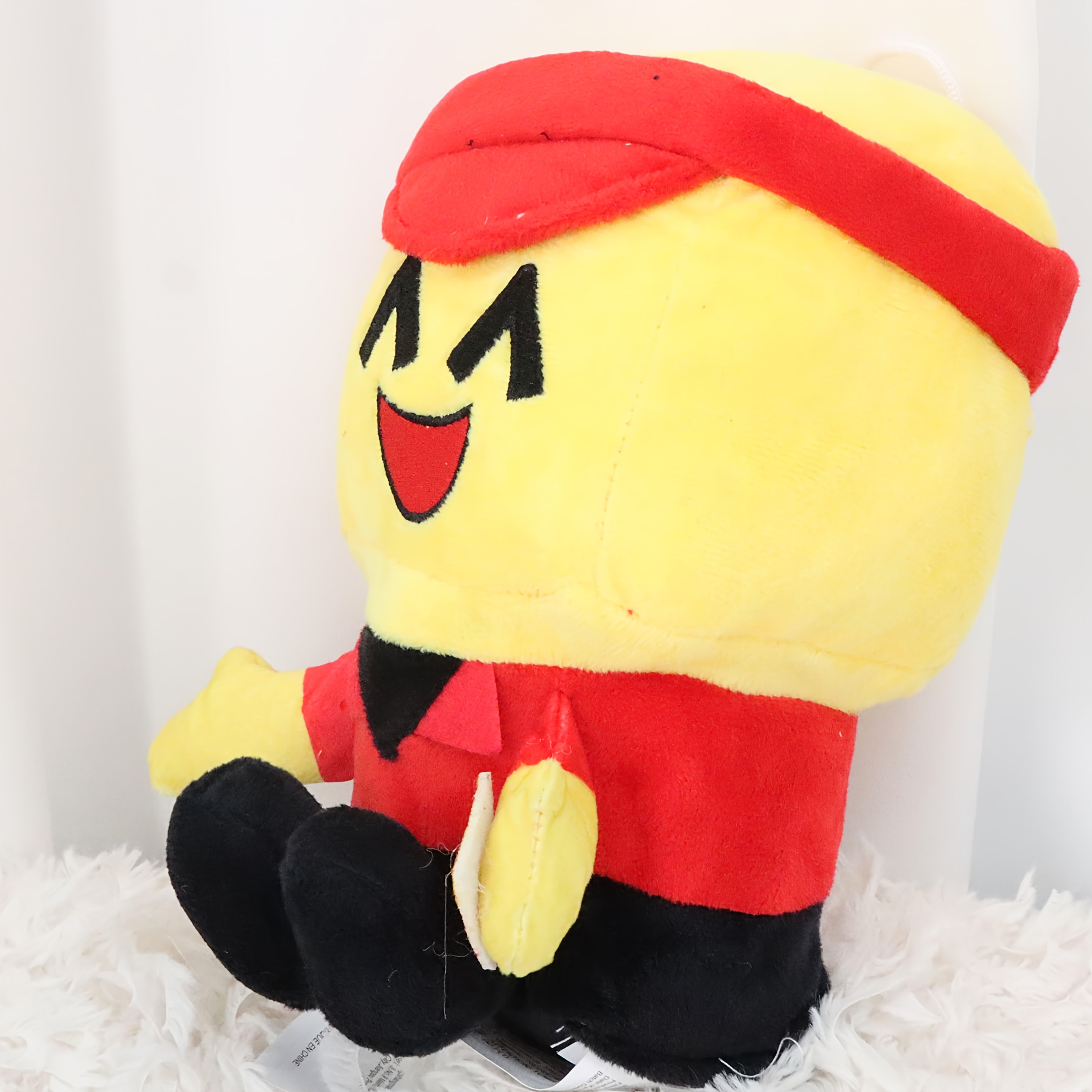 UNSNURNOCH 24 Anime Pillow Doll Plush with Smiling Face Soft Yellow & Red