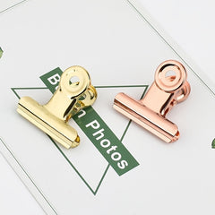 15pcs Rose Golden 22mm Round Stainless Steel Stationery Clip Set