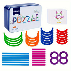 Wooden Puzzle Blocks Letter Pattern Matching Building Games
