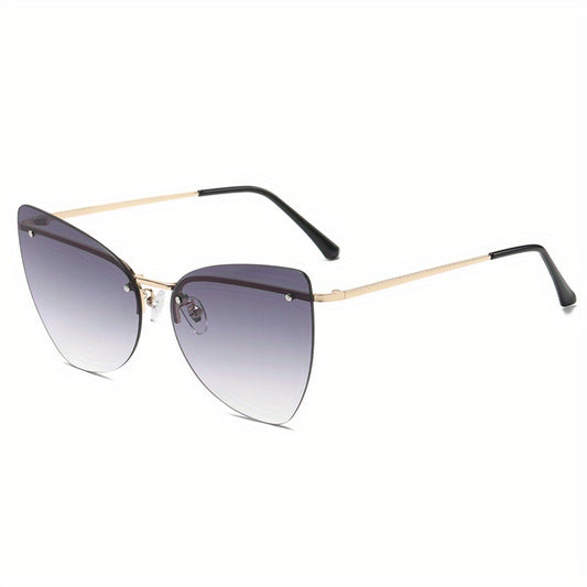 Y2K Rimless Cat Eye Gradient Sunglasses UV400 Sun Shades