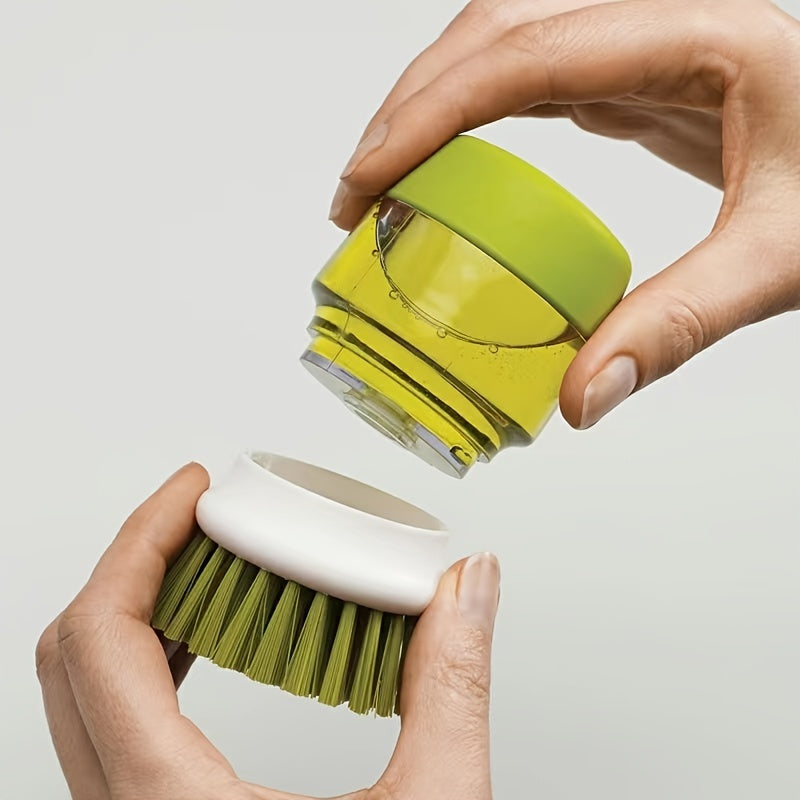 Soap Dispensing Dish Scrub Brush with Drip Tray - Effortless Cleaning