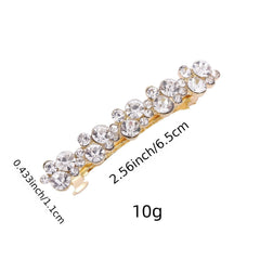 Vintage Rhinestone Hair Clips with Faux Pearl