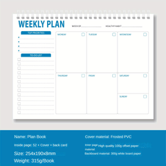 Note Book WEEKLY PLANNER English Week Plan Coil Daily Planning Record Book