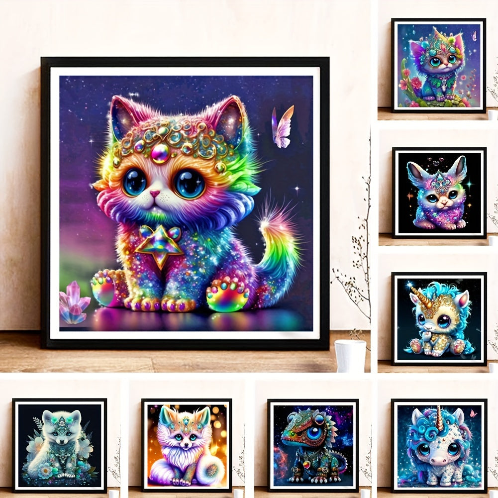5D DIY Diamond Painting Cartoon Animal Cat Unicorn Fox Dragon Cross