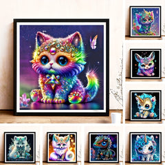 5D DIY Diamond Painting Cartoon Animal Cat Unicorn Fox Dragon Cross