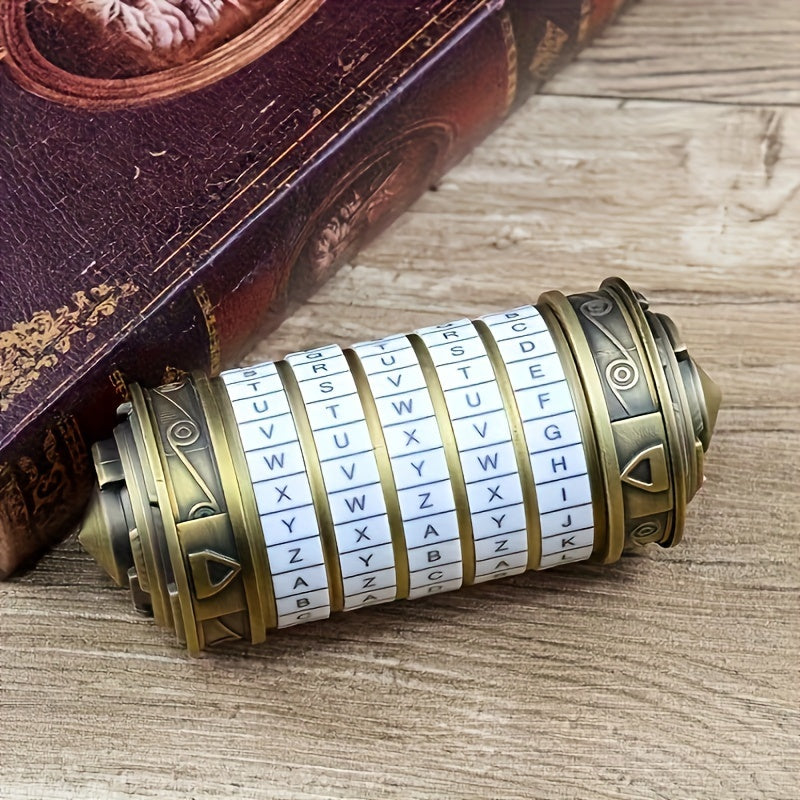 Metal Puzzle Toy with Combination Lock Vintage Style Code Wheel