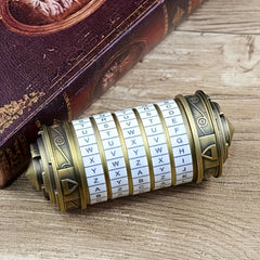 Metal Puzzle Toy with Combination Lock Vintage Style Code Wheel
