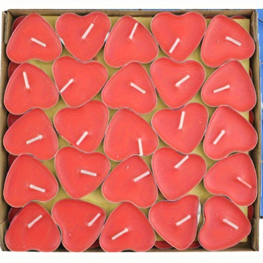 50pcs Heart Shaped Smokeless Candles for Romantic Occasions