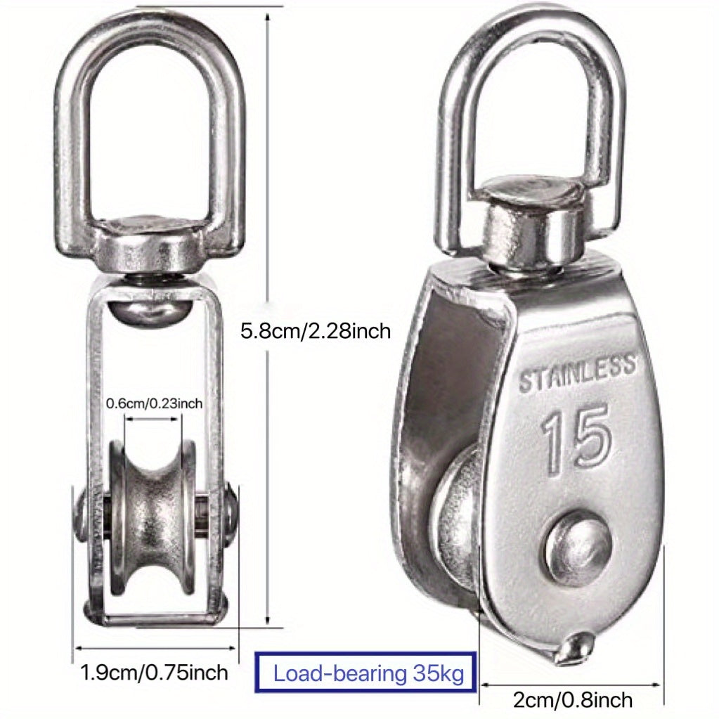 Stainless Steel Lifting Crane Single Wheel Rotating Grabbing Pulley