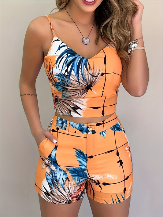 Women 2Pcs Shorts Suits Set