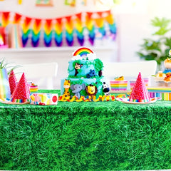 Green Grass Tablecloth for Jungle Theme Party
