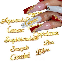12 Constellation Charms Set Word Nail Charms For Nail Art Decoration