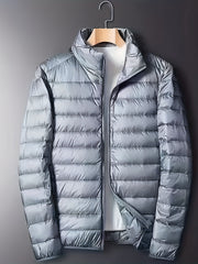 Men's Lightweight Down Jacket with Stand Collar for Winter