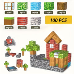 Magnetic Blocks Set for Building and Crafting - 28 48 64 100 Pieces