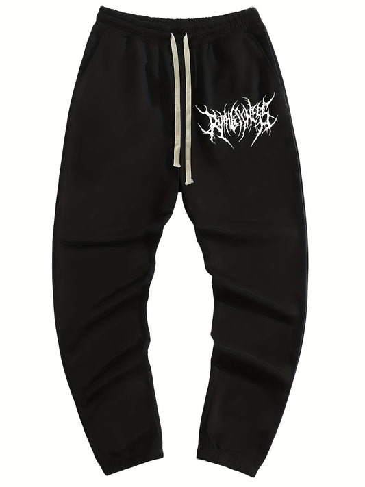 Graphic Pattern Joggers Men's Casual Loose Fit Drawstring Pants
