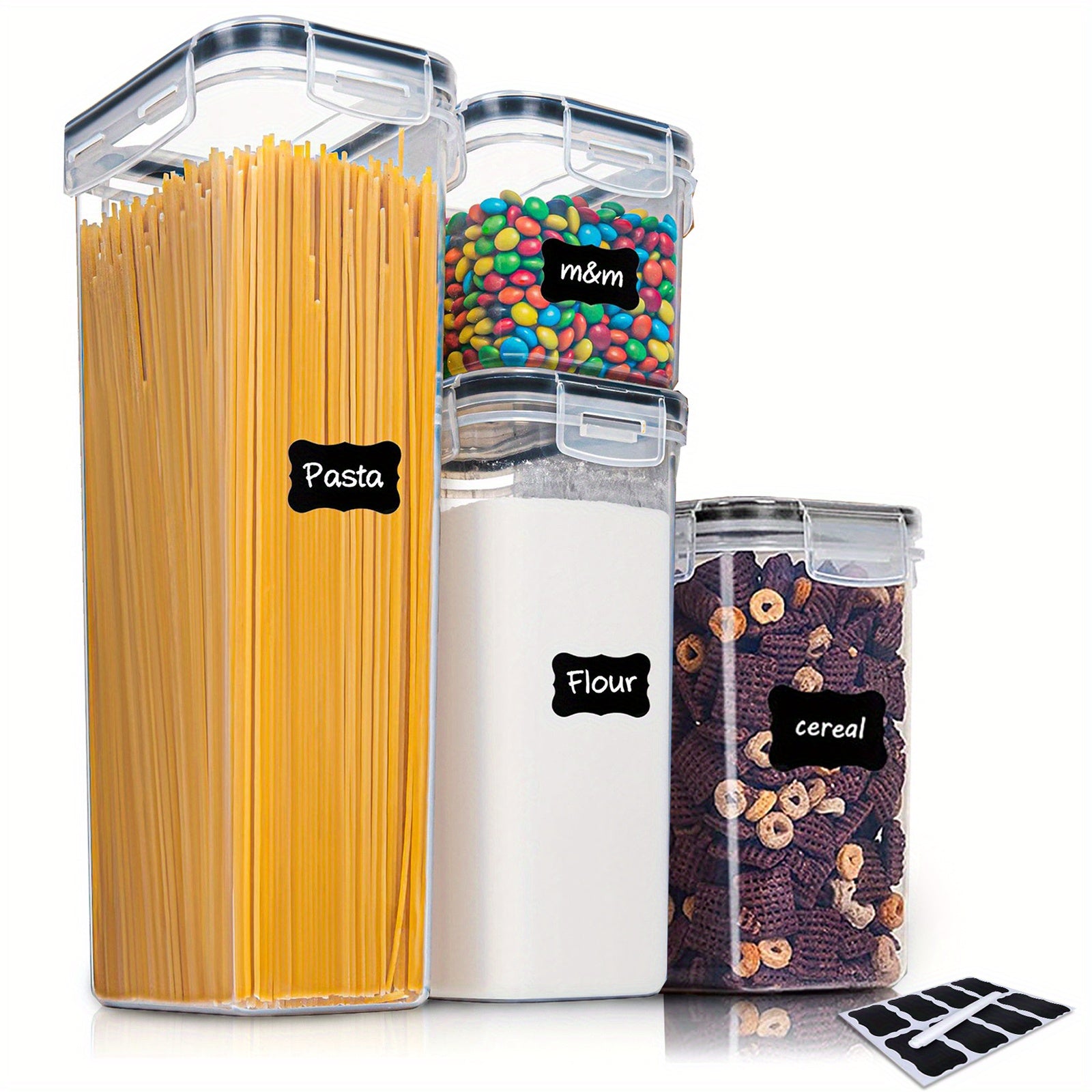 7Pcs Airtight Food Storage Containers With Lids - Kitchen Pantry Organization