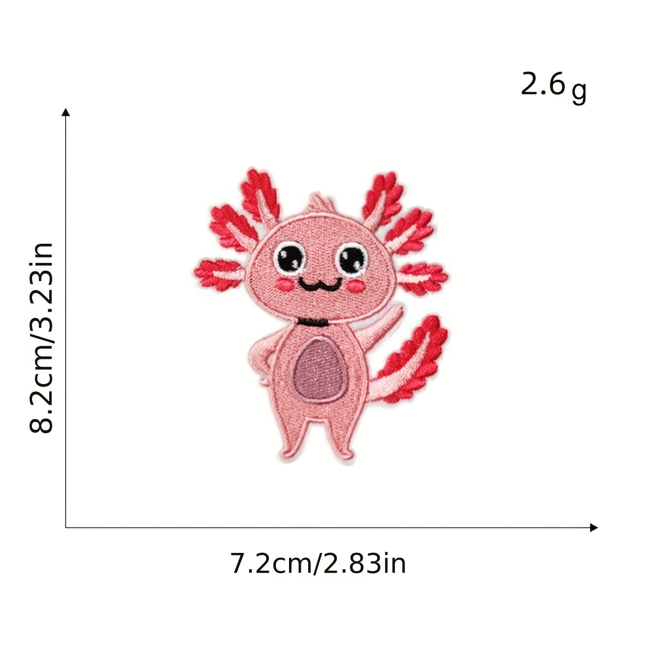 8Pcs Axolotl Iron On Patches Sew On Embroidered Applique Repair Patch DIY Crafts