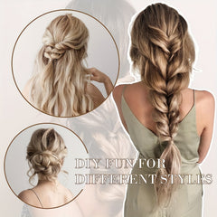 4pcs Dark Blonde Light Blonde Ends Clip In Hair Extensions Soft Synthetic