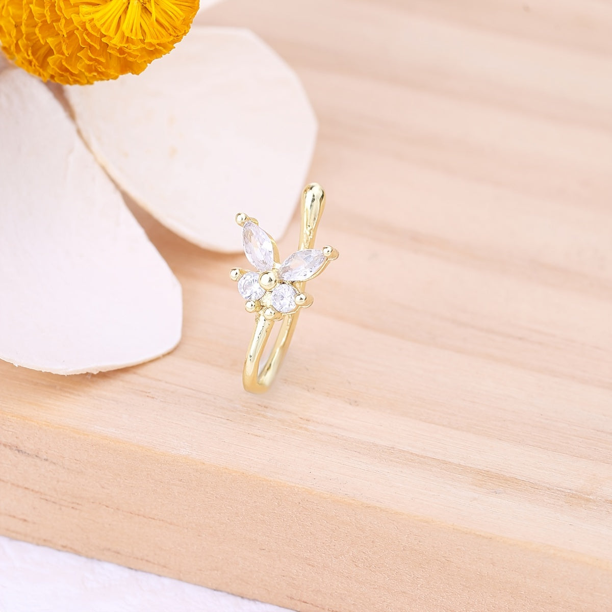 Glamor Zircon Butterfly Nose Ring Women's Delicate Jewelry Nose Clip