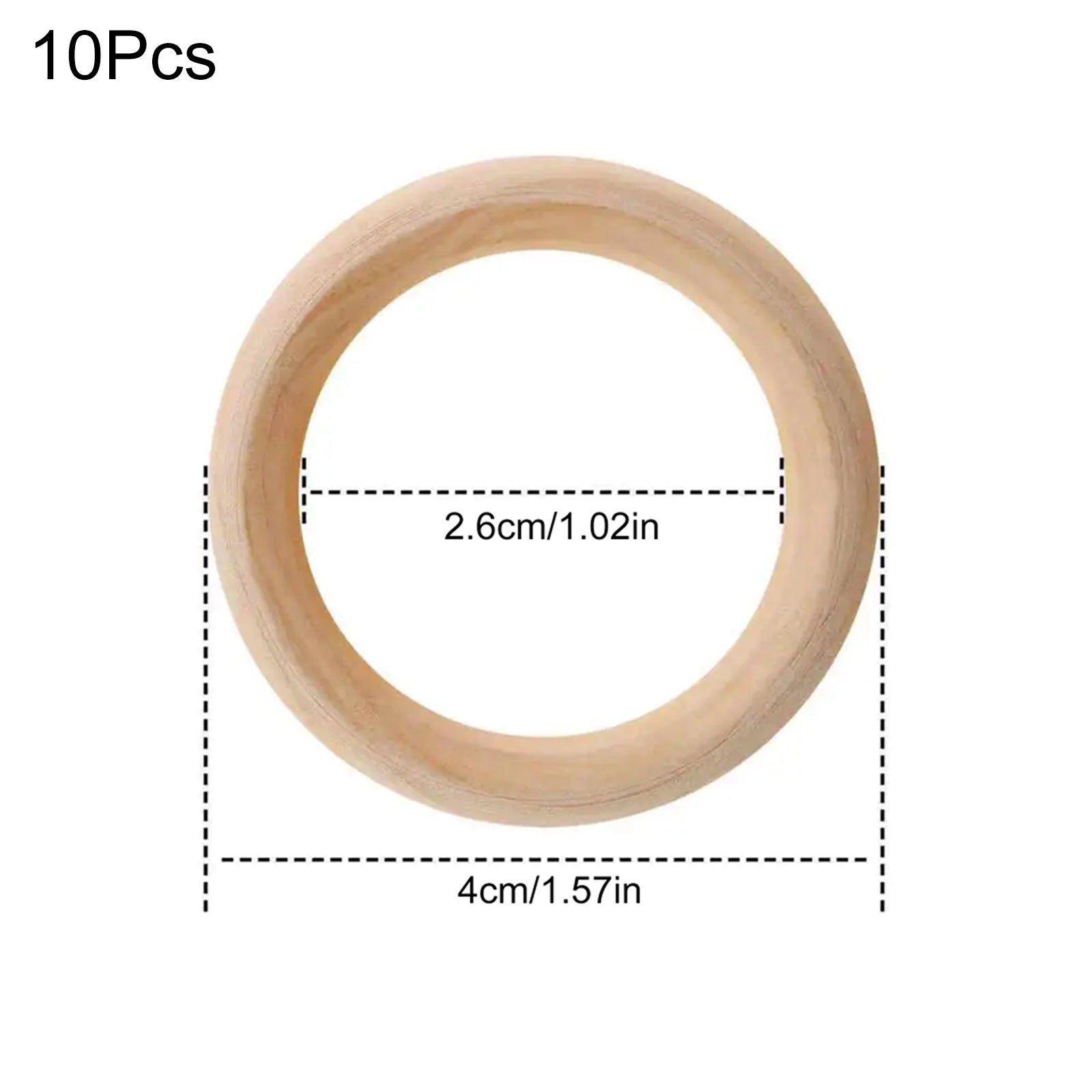 10pcs DIY Unfinished Wooden Rings for Crafts
