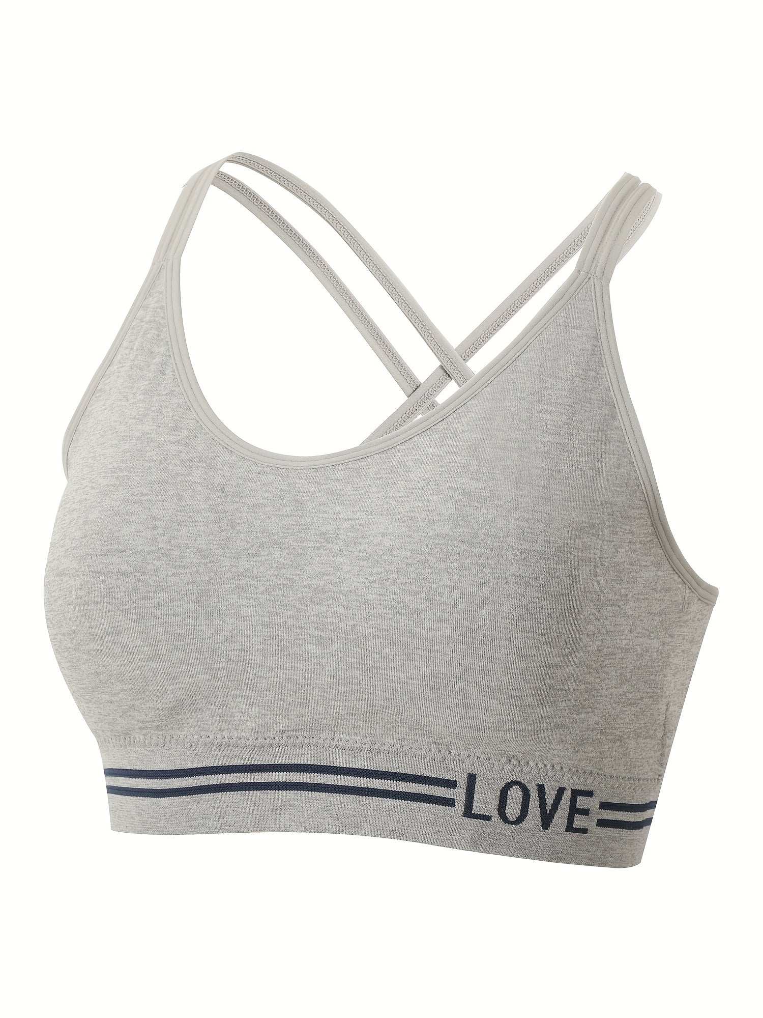  Sports Bra High Stretch Split Strap Cross Back Sports Bra