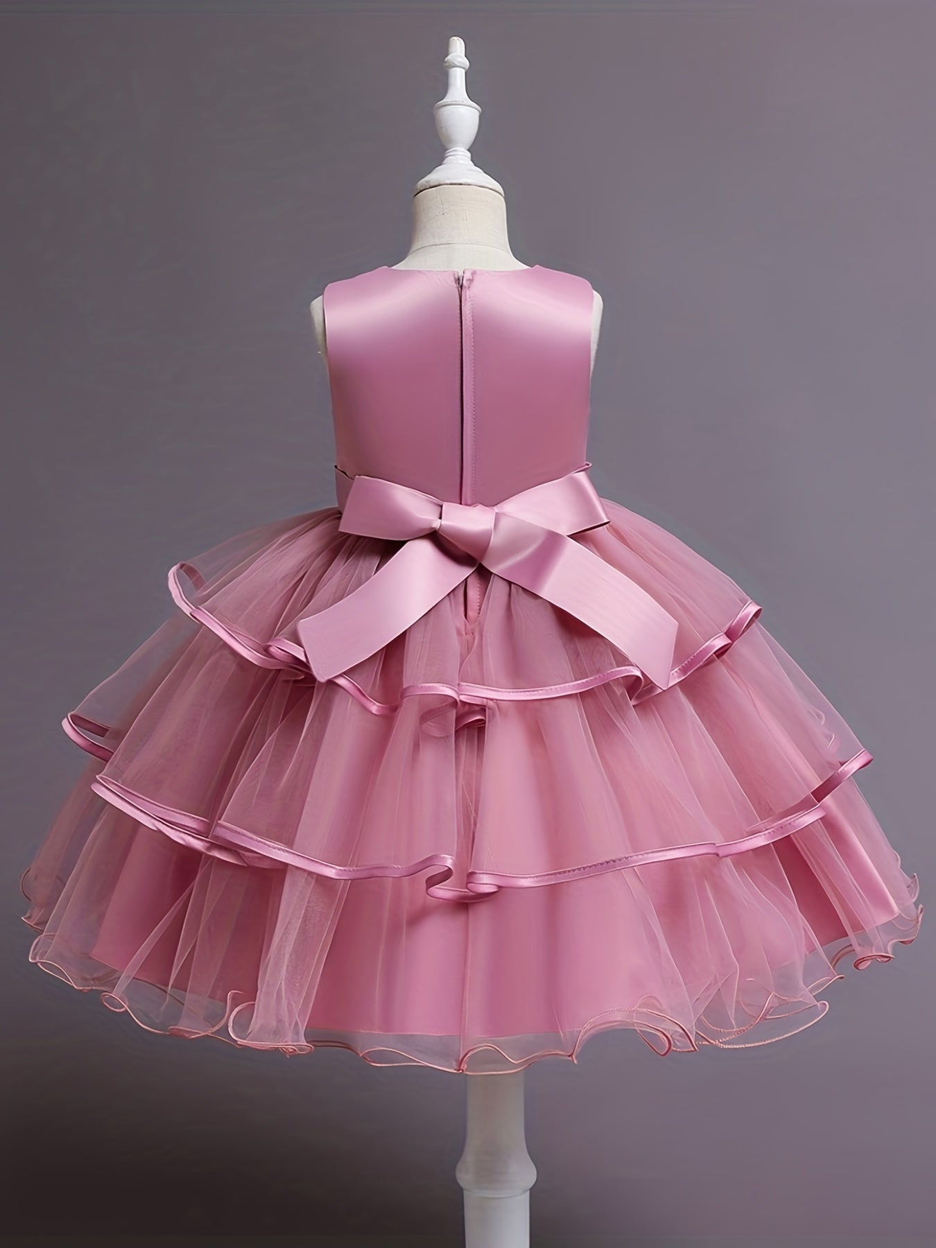 Princess Dress For Christmas Birthday & Evening Parties Sleeveless Flower Embroi