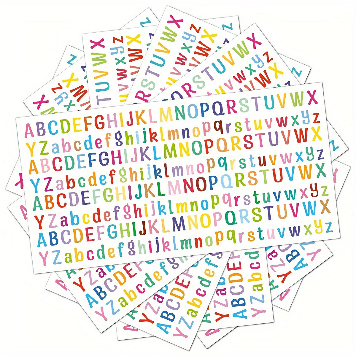 5 Reusable Vinyl Alphabet Transfer Paper - Colorful Letter Decals