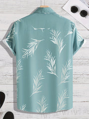 Men's Leaf Pattern Button Up Shirt