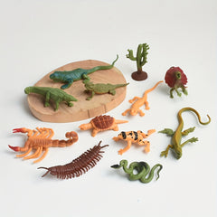 12pcs Realistic Insect Models PVC Figures 6 Variations Beige Brown Orange Green