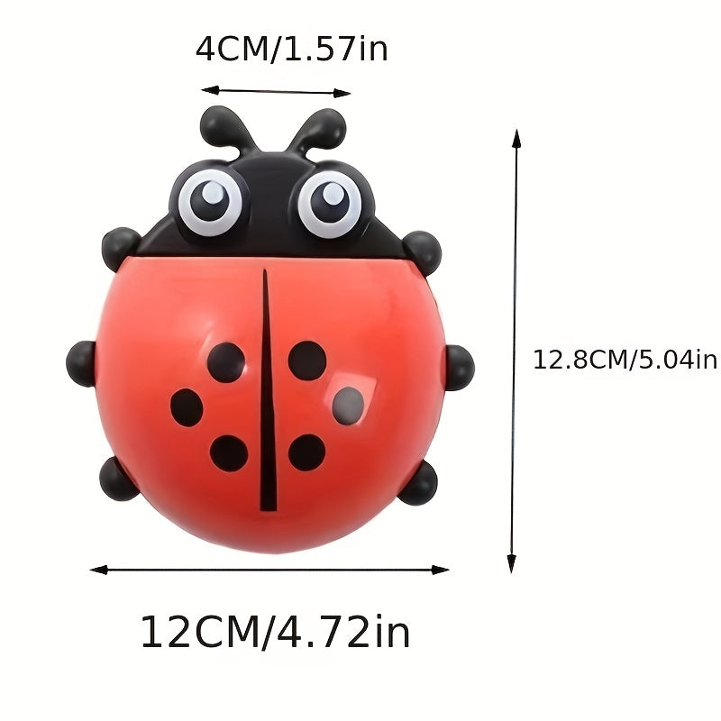 Ladybug Toothbrush Holder Suction Cup Storage Box
