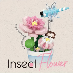Colorful ABS Building Blocks Flower Bouquet Educational Assembly Toy