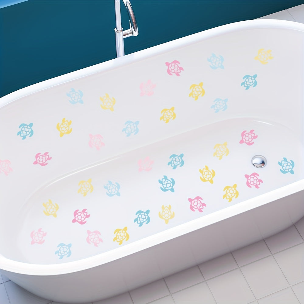 6Pcs Cartoon Turtle Bathtub Stickers Waterproof Bathroom Frosted Stickers