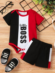 2pcs Newborn Infant Short Sleeve Romper & Shorts Set for Baby Boys