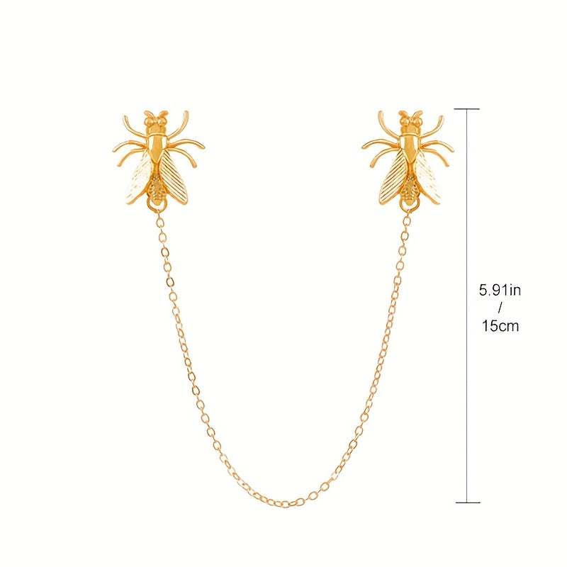 Music Note Snowflake Tassel Chain Brooch Insect Bee Cicada Beetle Tassel Chain