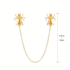 Music Note Snowflake Tassel Chain Brooch Insect Bee Cicada Beetle Tassel Chain