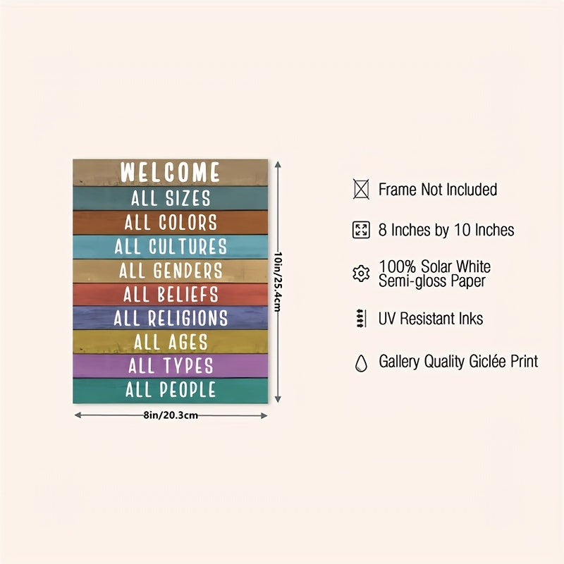 Welcome Sign Wall Decor - Classroom Rules Poster - 8X10 INCH