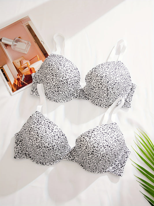 2 Pack Women's Plus Full Cover Underwire Everyday Bras Set
