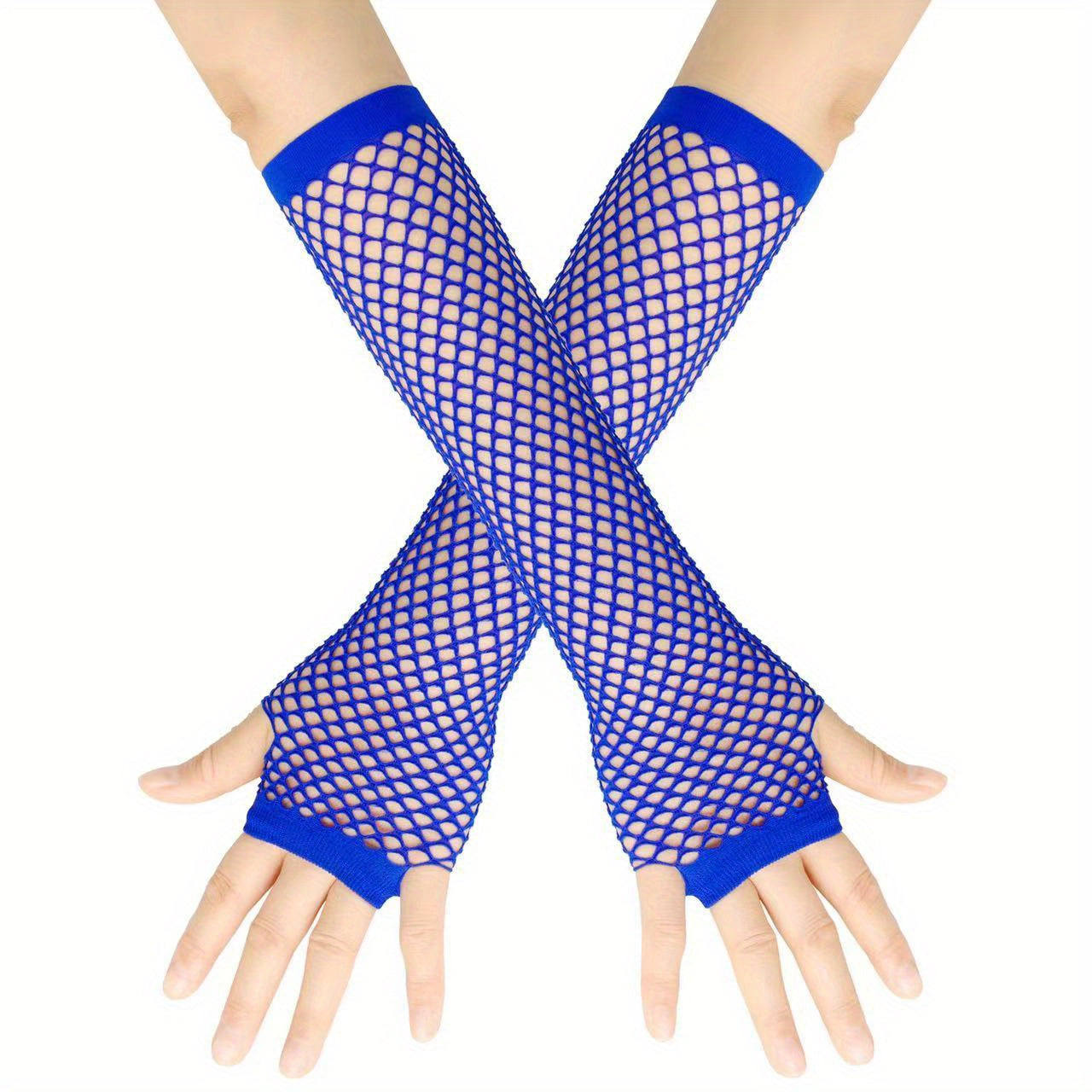 Y2K Candy Fishnet Gloves Bright Fingerless Gloves Elastic Decorative