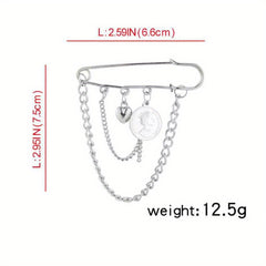 Metal Chain Pin Ins Tide Brooch Hip Hop Decoration Unisex