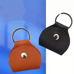 Guitar Pick Case PU Leather Clip Keychain Portable Bag Music Instrument