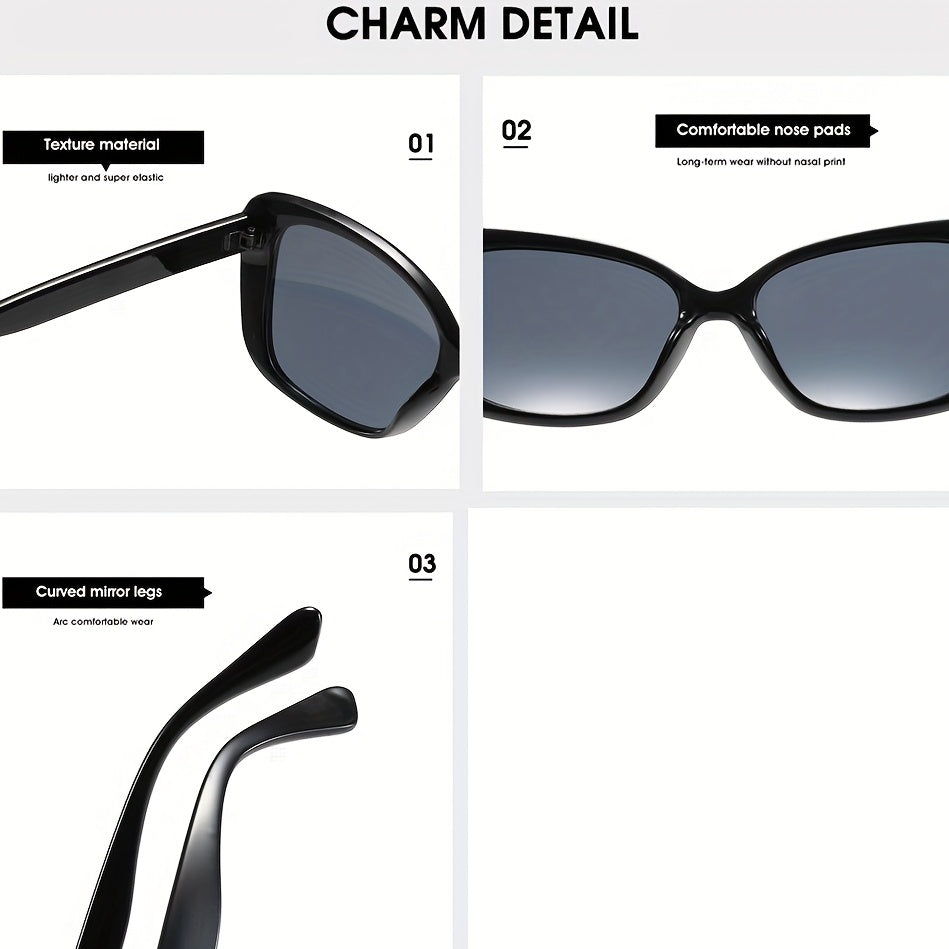 Large Frame Cat Eye Sunglasses Gradient Women Shades Polarized Eyewear