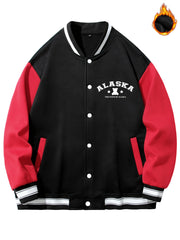 Men's Baseball Collar Muppet Bear Print Jacket