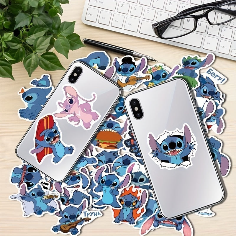 100pcs Waterproof Stitch Stickers Fun Pink Designs for Laptops & More