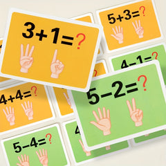 Wooden Finger Counting Toy for Math Learning with 10 Cards