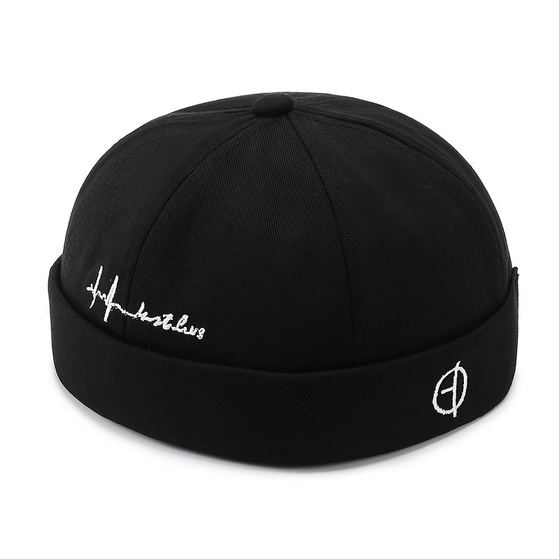 Embroidered Beanie Hat Retro Sailor Brimless Docker Caps