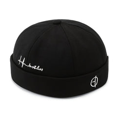 Embroidered Beanie Hat Retro Sailor Brimless Docker Caps