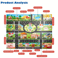 Play Mat House Traffic Road Car Parking City Scene Gift
