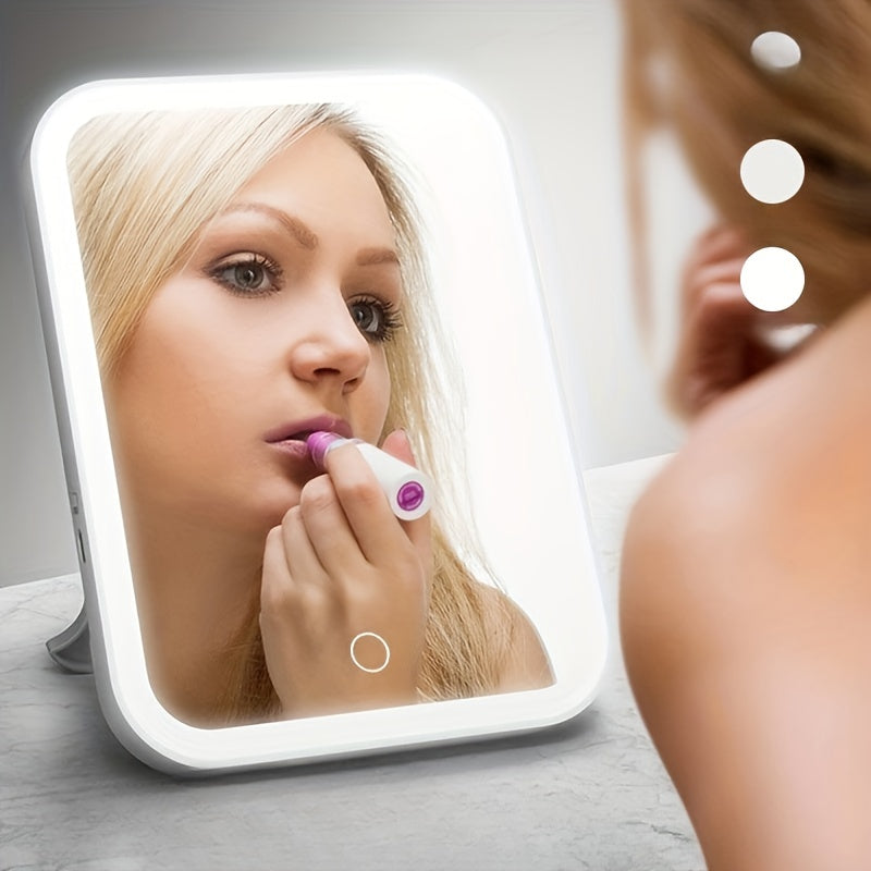 Portable Touch Screen Makeup Mirror with Magnification for On-the-Go Cosmetics
