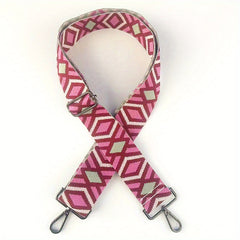 Colorful Check Adjustable Purse Strap - Removable Wide Nylon Handbag Belt